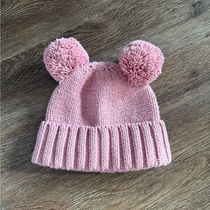 COTTON ON Pink Knitted Pom-Pom Kids Hat